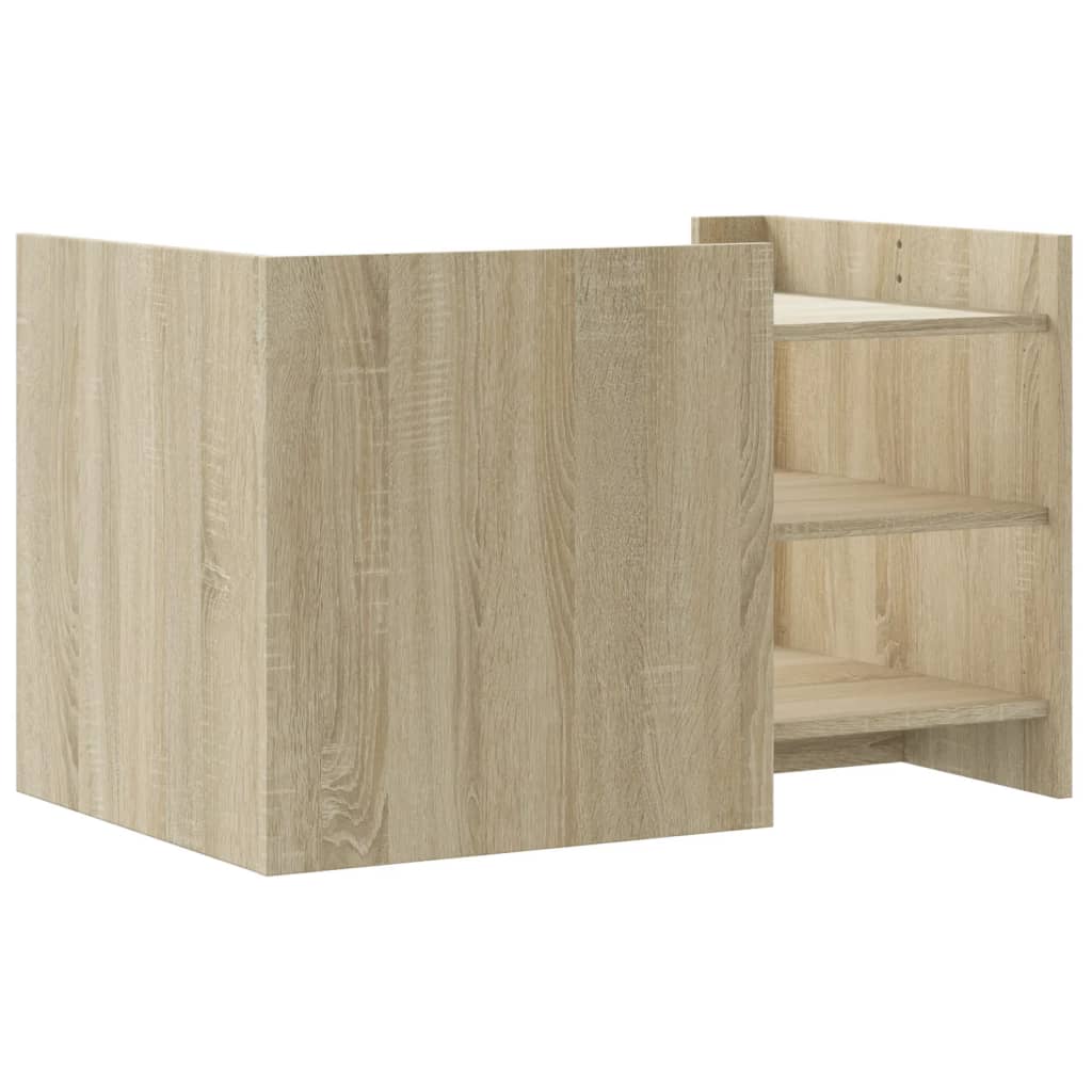 Salontafel 80x50x50 cm bewerkt hout sonoma eikenkleurig is nu te koop bij PeponiXL, paradijselijk wonen!