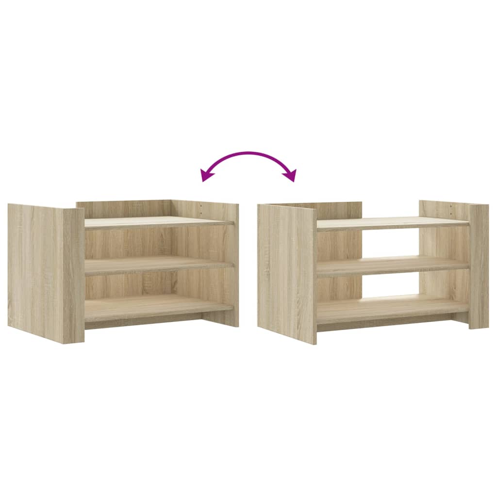 Salontafel 80x50x50 cm bewerkt hout sonoma eikenkleurig is nu te koop bij PeponiXL, paradijselijk wonen!