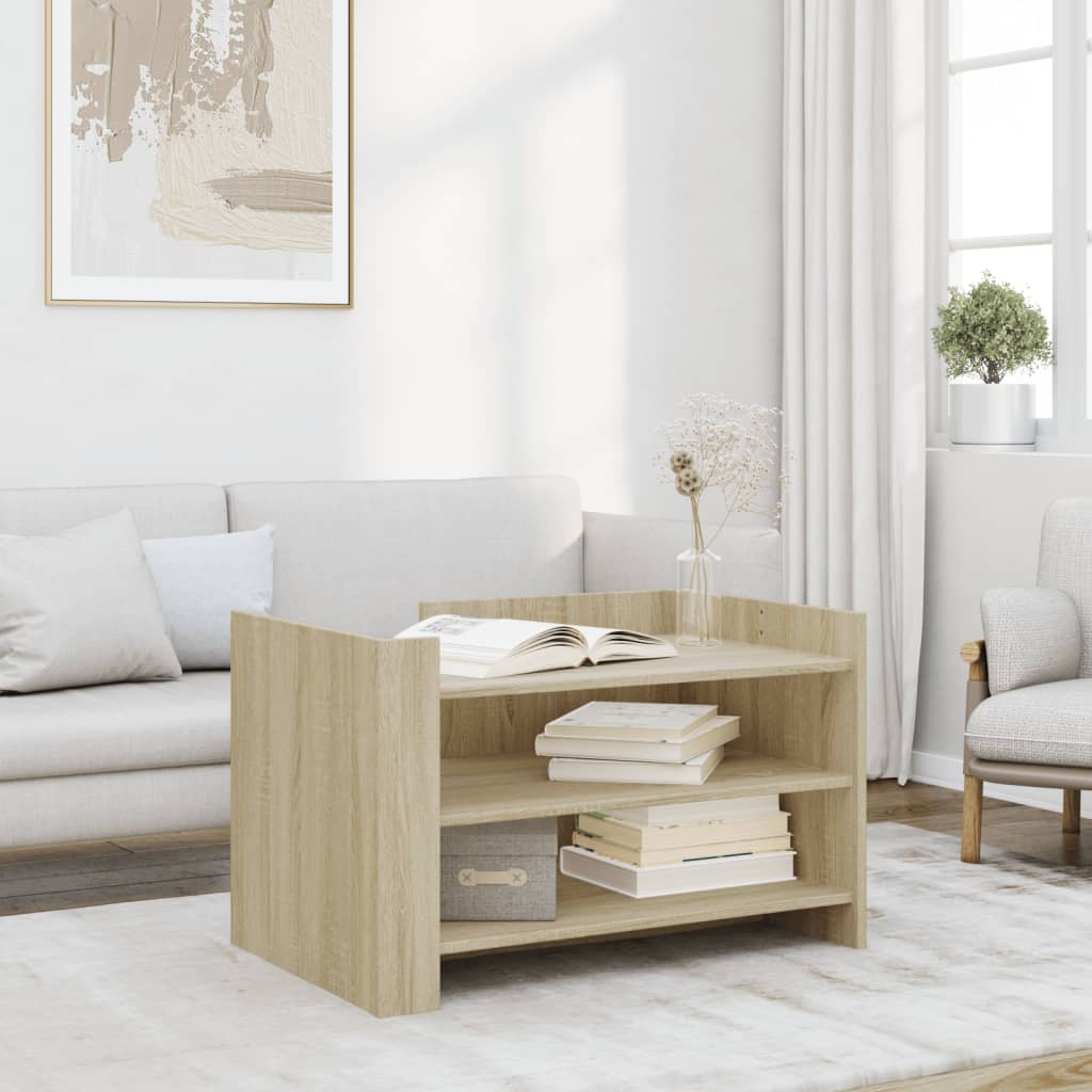 Salontafel 80x50x50 cm bewerkt hout sonoma eikenkleurig is nu te koop bij PeponiXL, paradijselijk wonen!