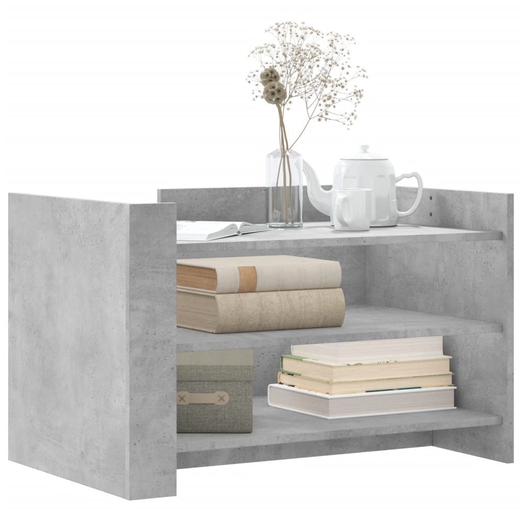 Salontafel 80x50x50 cm bewerkt hout betongrijs is nu te koop bij PeponiXL, paradijselijk wonen!