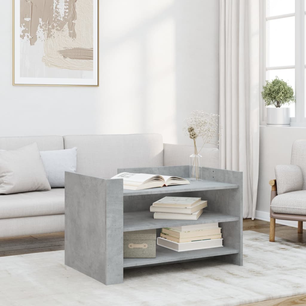 Salontafel 80x50x50 cm bewerkt hout betongrijs is nu te koop bij PeponiXL, paradijselijk wonen!