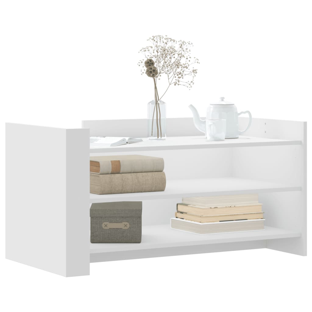 Salontafel 100x50x50 cm bewerkt hout wit is nu te koop bij PeponiXL, paradijselijk wonen!