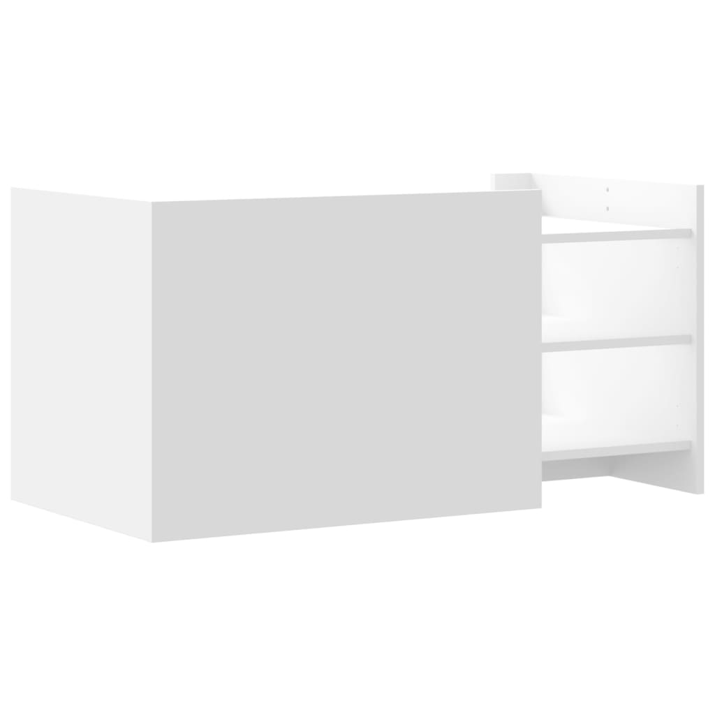 Salontafel 100x50x50 cm bewerkt hout wit is nu te koop bij PeponiXL, paradijselijk wonen!