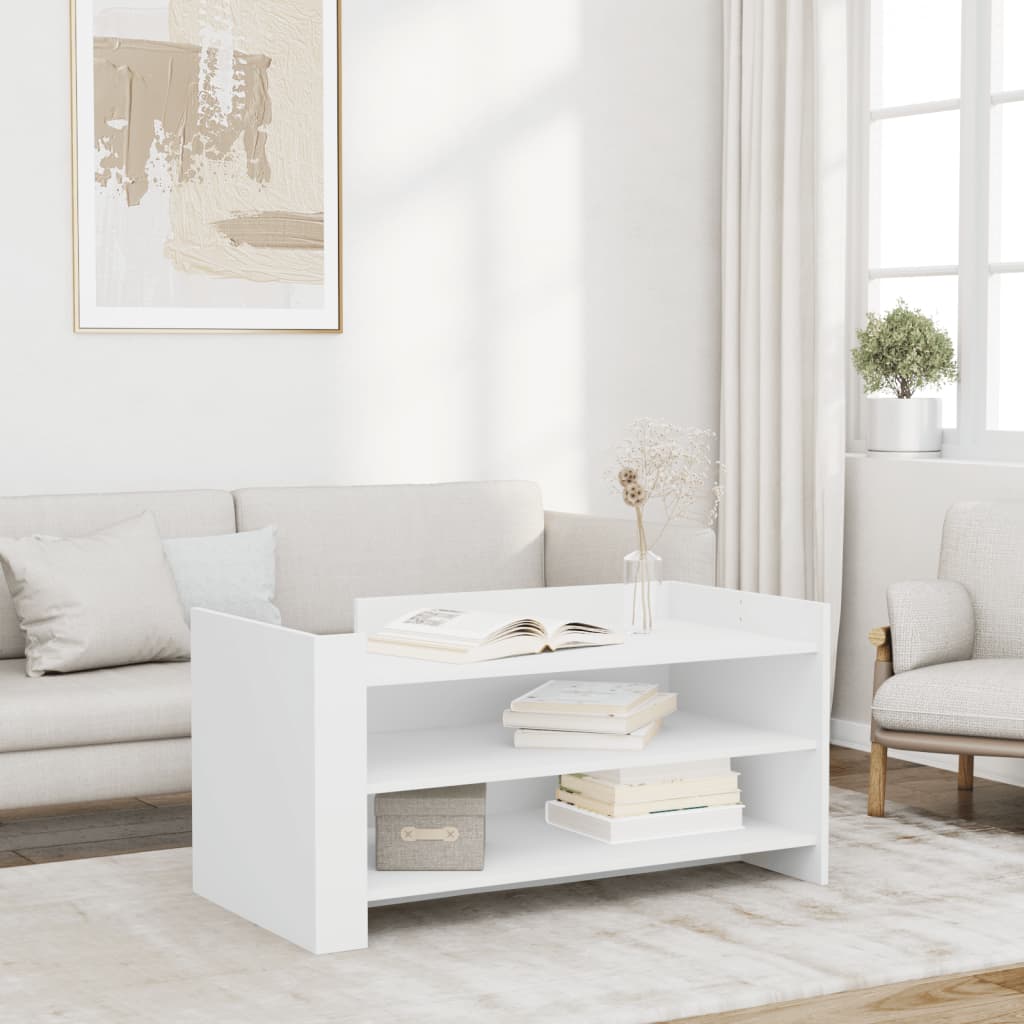 Salontafel 100x50x50 cm bewerkt hout wit is nu te koop bij PeponiXL, paradijselijk wonen!