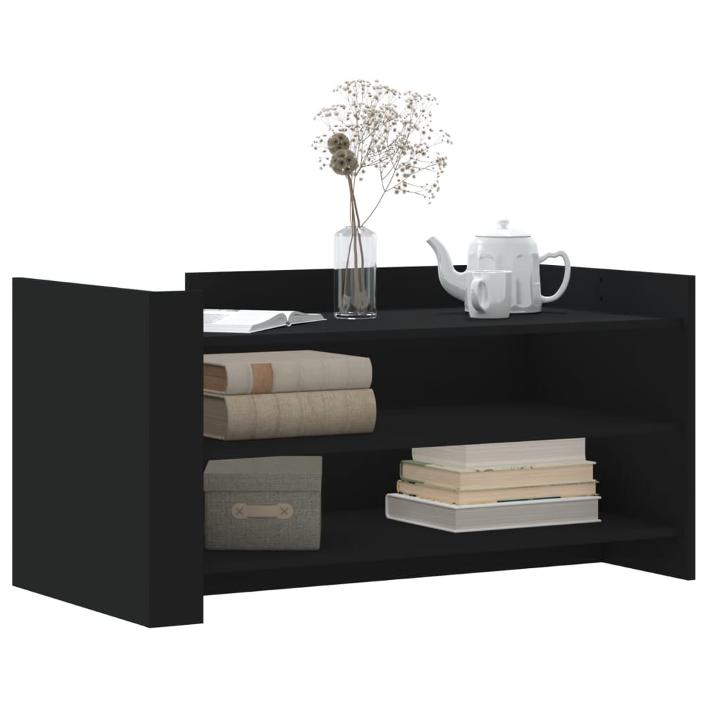 Salontafel 100x50x50 cm bewerkt hout zwart is nu te koop bij PeponiXL, paradijselijk wonen!