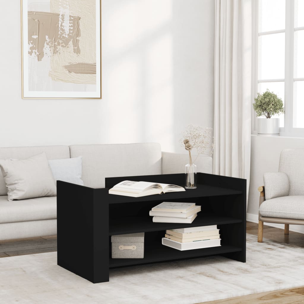 Salontafel 100x50x50 cm bewerkt hout zwart is nu te koop bij PeponiXL, paradijselijk wonen!