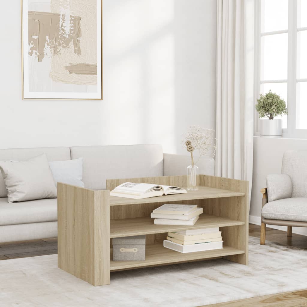 Salontafel 100x50x50 cm bewerkt hout sonoma eikenkleurig is nu te koop bij PeponiXL, paradijselijk wonen!