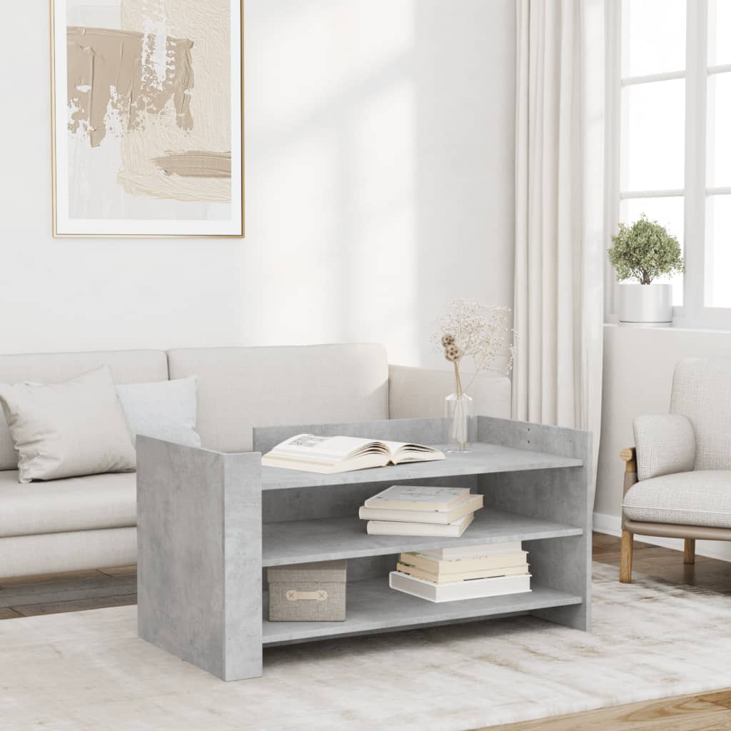 Salontafel 100x50x50 cm bewerkt hout betongrijs is nu te koop bij PeponiXL, paradijselijk wonen!