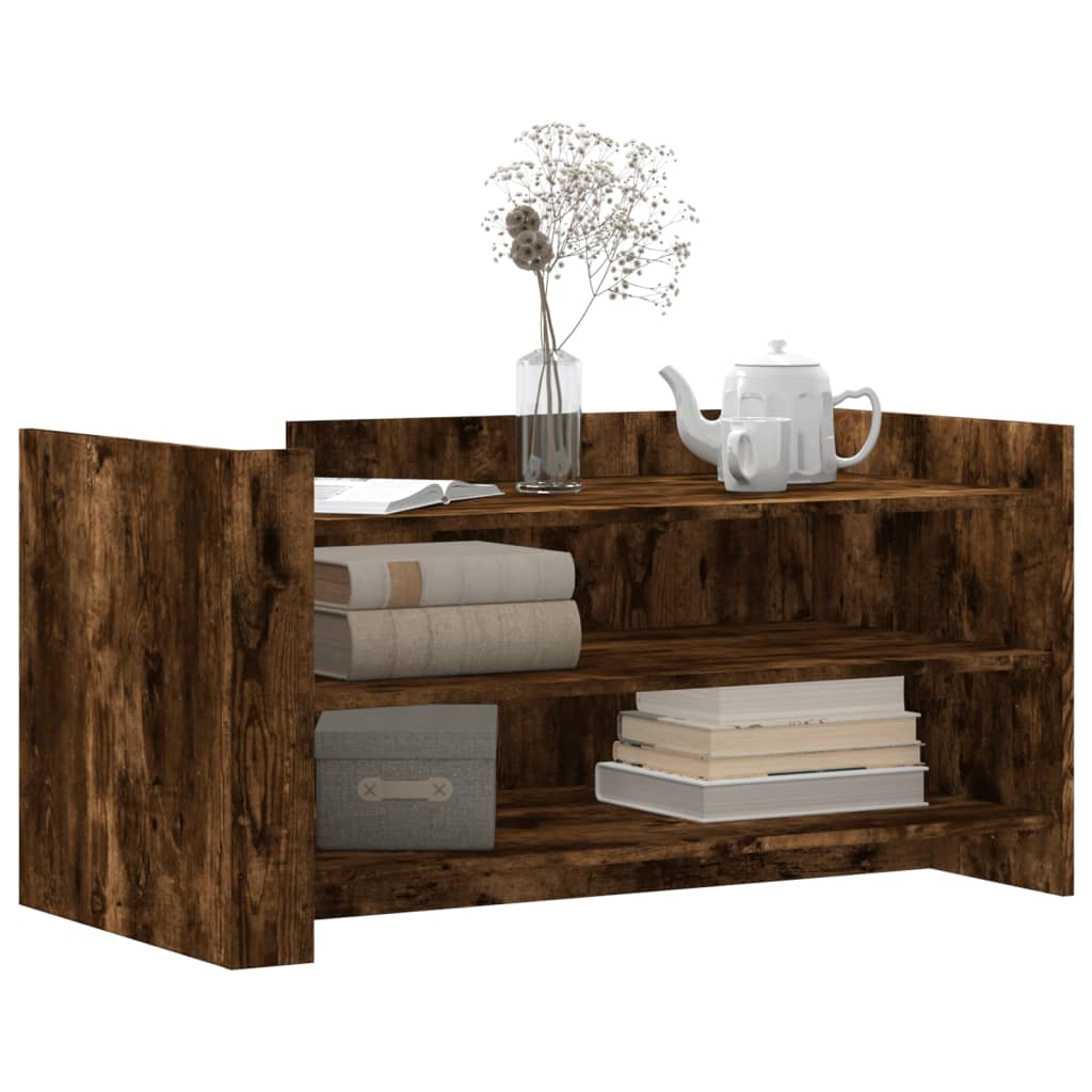 Salontafel 100x50x50 cm bewerkt hout gerookt eikenkleurig is nu te koop bij PeponiXL, paradijselijk wonen!