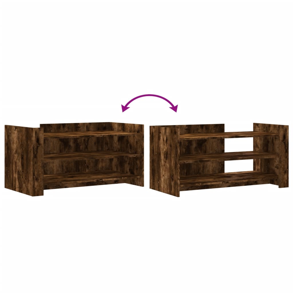 Salontafel 100x50x50 cm bewerkt hout gerookt eikenkleurig is nu te koop bij PeponiXL, paradijselijk wonen!