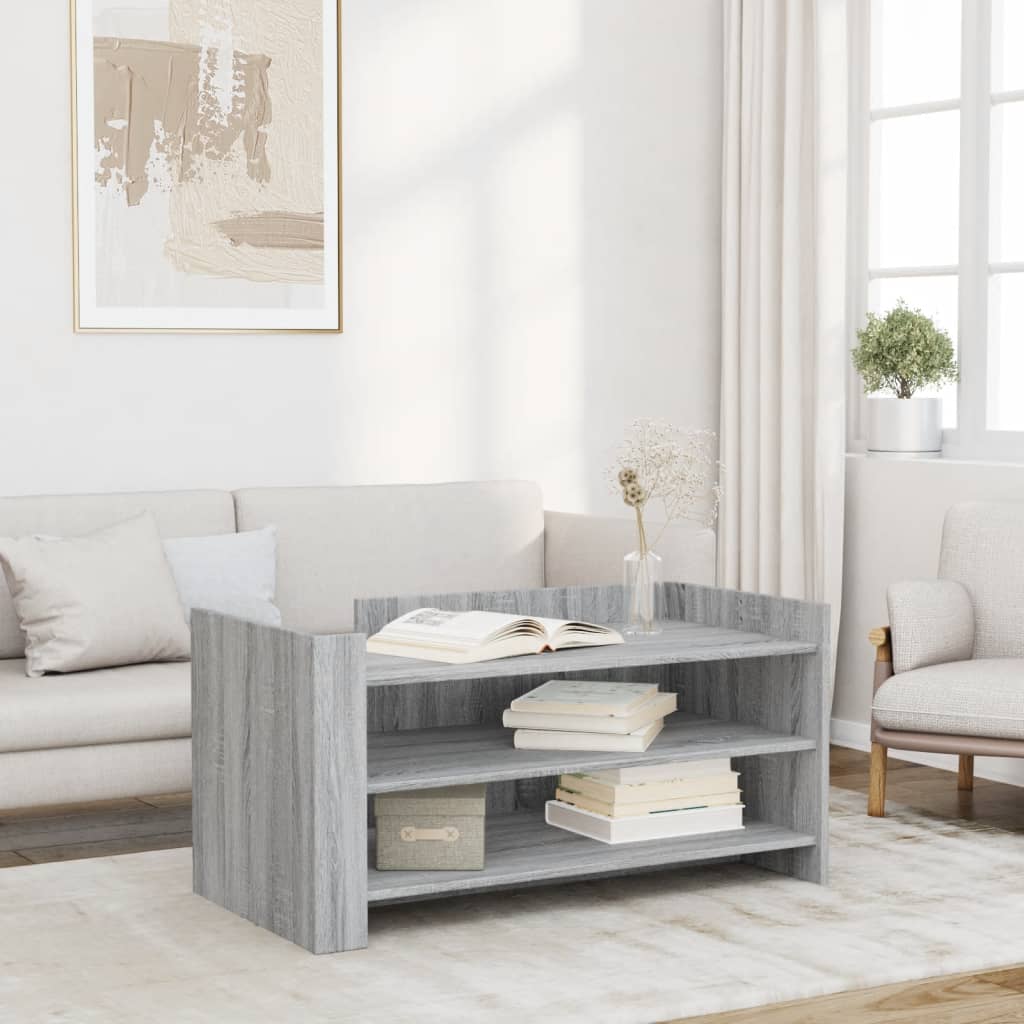 Salontafel 100x50x50 cm bewerkt hout grijs sonoma eikenkleur is nu te koop bij PeponiXL, paradijselijk wonen!