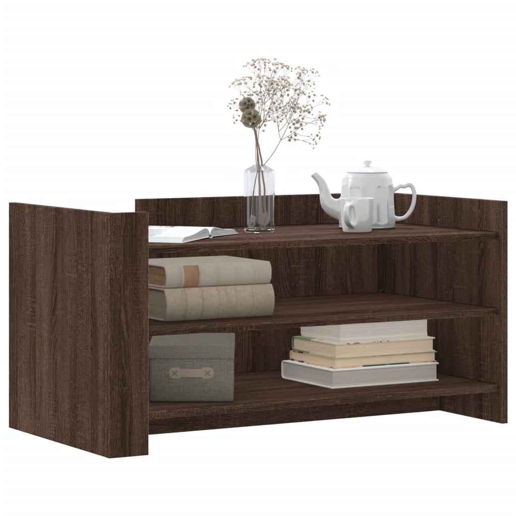 Salontafel 100x50x50 cm bewerkt hout bruin eikenkleurig is nu te koop bij PeponiXL, paradijselijk wonen!
