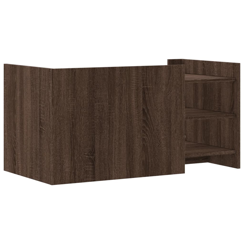 Salontafel 100x50x50 cm bewerkt hout bruin eikenkleurig is nu te koop bij PeponiXL, paradijselijk wonen!