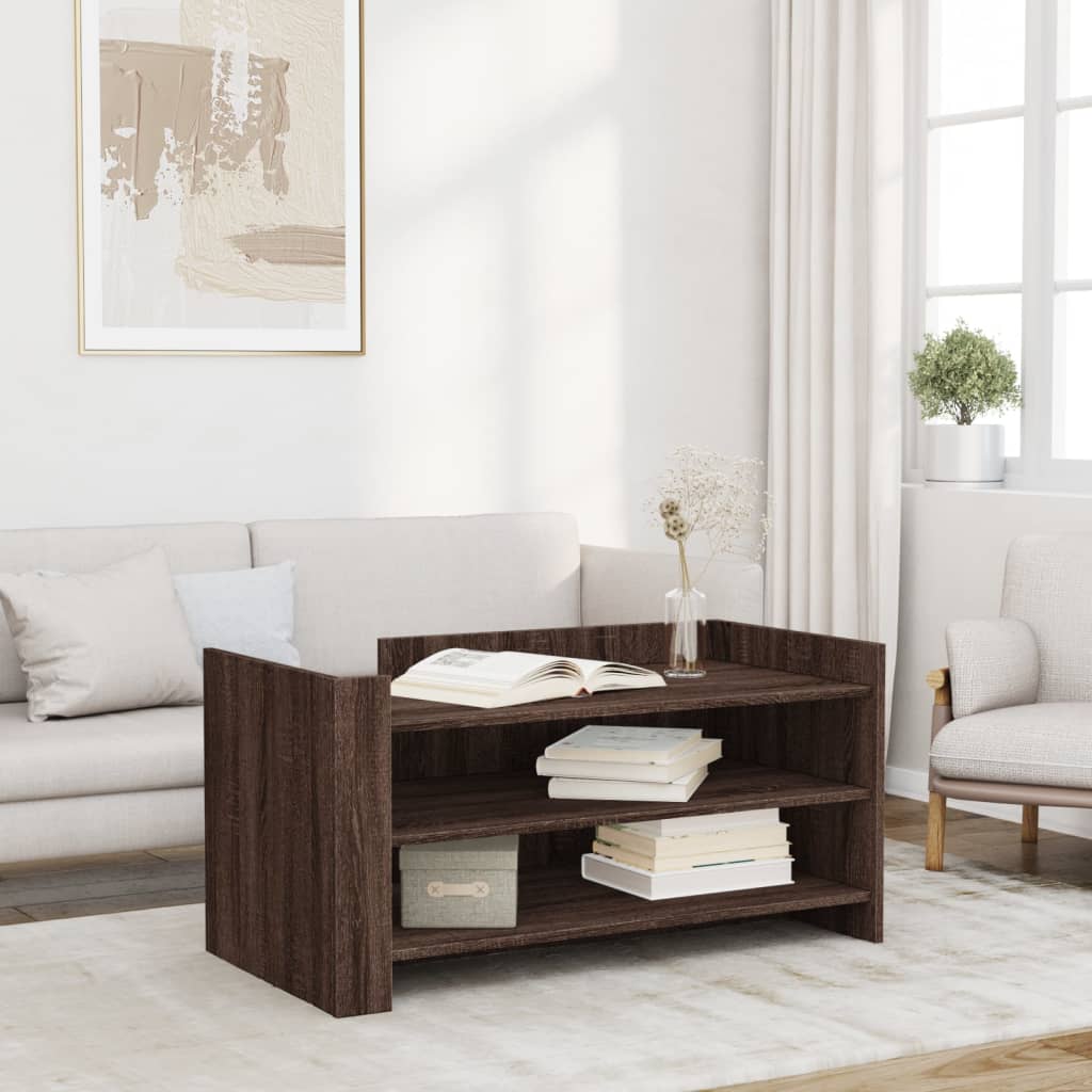 Salontafel 100x50x50 cm bewerkt hout bruin eikenkleurig is nu te koop bij PeponiXL, paradijselijk wonen!