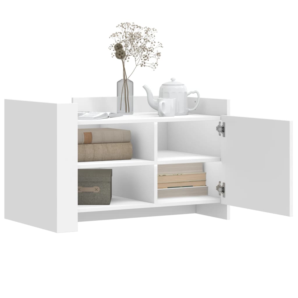 Salontafel 80x50x50 cm bewerkt hout wit is nu te koop bij PeponiXL, paradijselijk wonen!