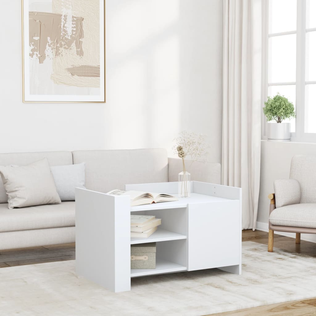 Salontafel 80x50x50 cm bewerkt hout wit is nu te koop bij PeponiXL, paradijselijk wonen!