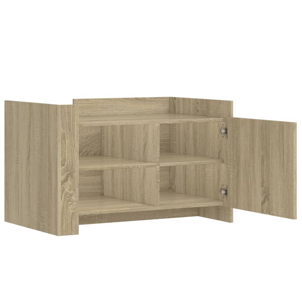 Salontafel 80x50x50 cm bewerkt hout sonoma eikenkleurig is nu te koop bij PeponiXL, paradijselijk wonen!