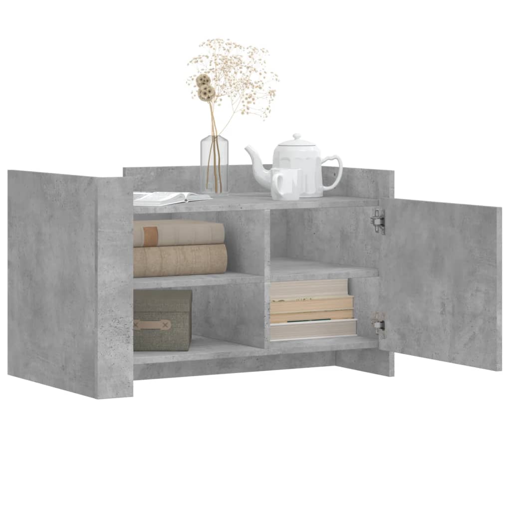 Salontafel 80x50x50 cm bewerkt hout betongrijs is nu te koop bij PeponiXL, paradijselijk wonen!