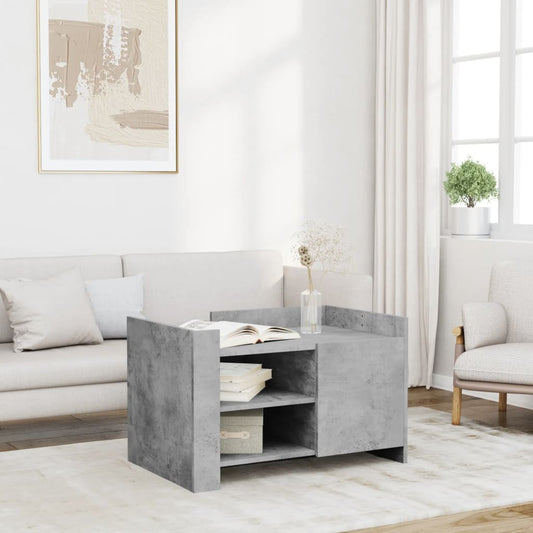 Salontafel 80x50x50 cm bewerkt hout betongrijs is nu te koop bij PeponiXL, paradijselijk wonen!