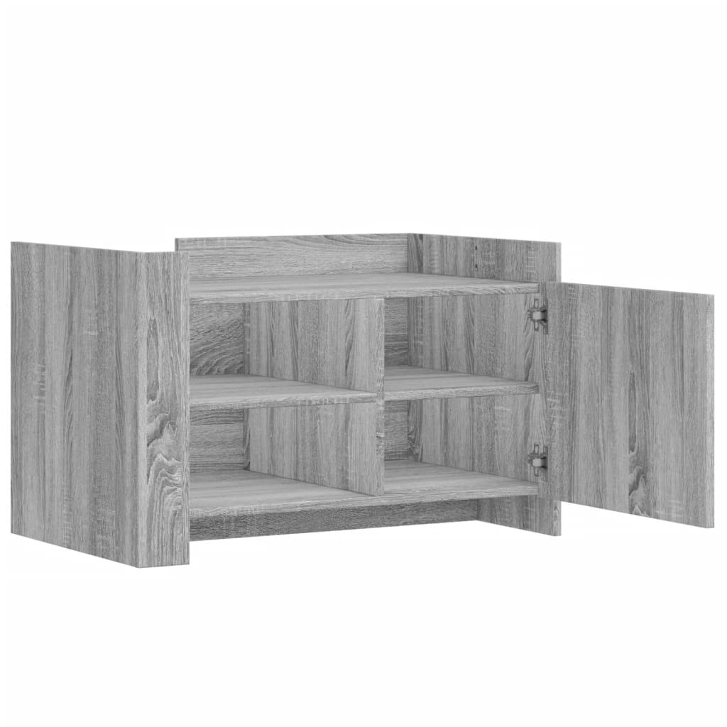 Salontafel 80x50x50 cm bewerkt hout grijs sonoma eikenkleur is nu te koop bij PeponiXL, paradijselijk wonen!