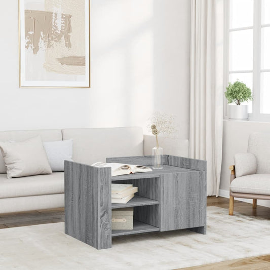 Salontafel 80x50x50 cm bewerkt hout grijs sonoma eikenkleur is nu te koop bij PeponiXL, paradijselijk wonen!