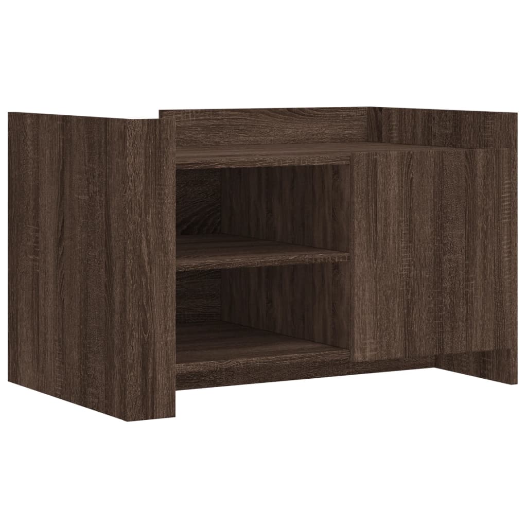 Salontafel 80x50x50 cm bewerkt hout bruin eikenkleur is nu te koop bij PeponiXL, paradijselijk wonen!