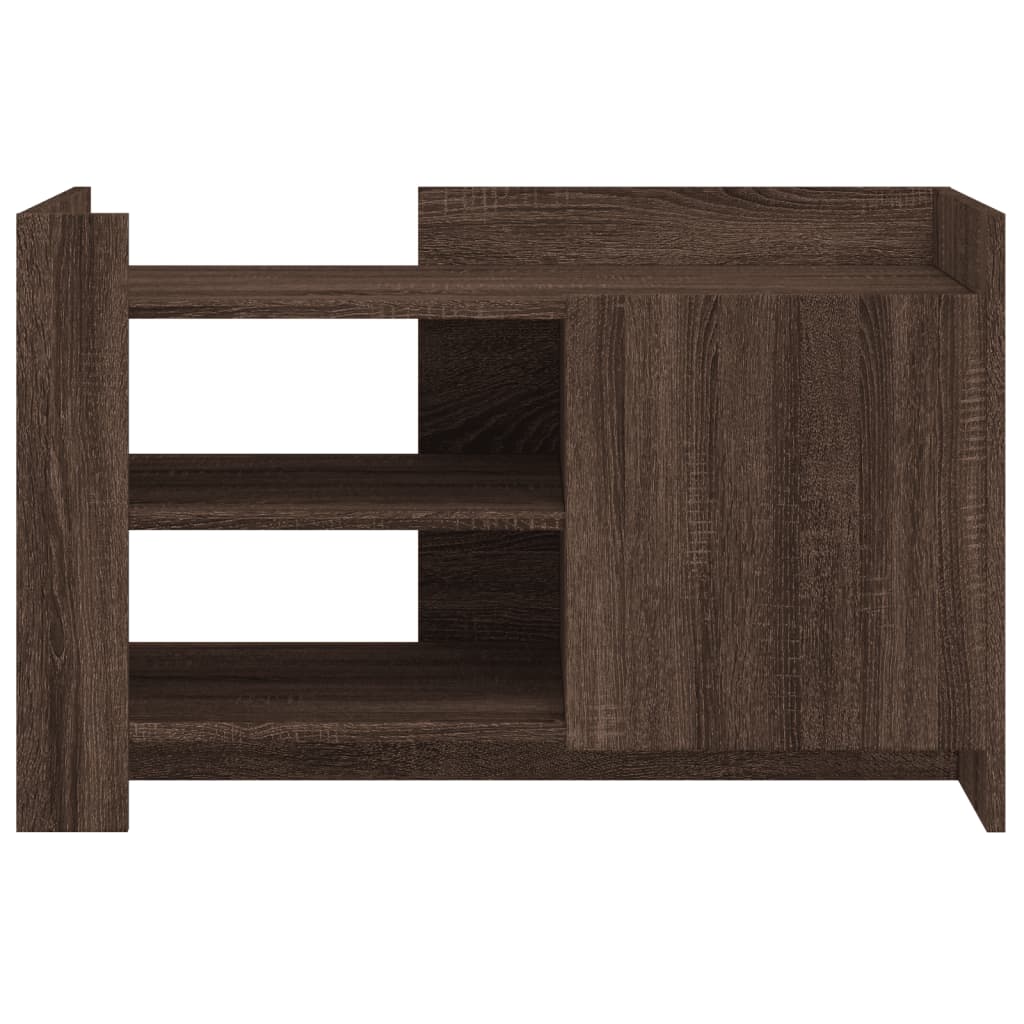 Salontafel 80x50x50 cm bewerkt hout bruin eikenkleur is nu te koop bij PeponiXL, paradijselijk wonen!
