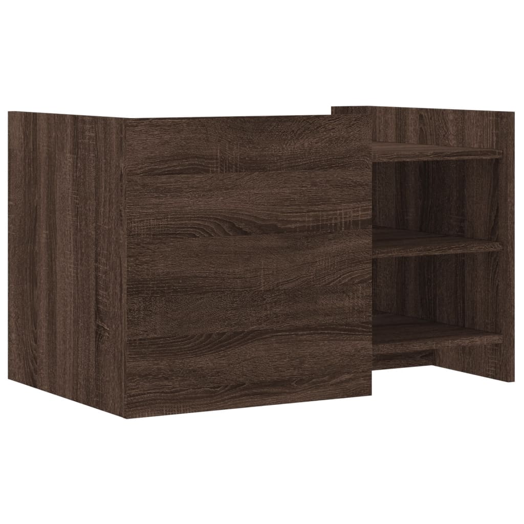 Salontafel 80x50x50 cm bewerkt hout bruin eikenkleur is nu te koop bij PeponiXL, paradijselijk wonen!