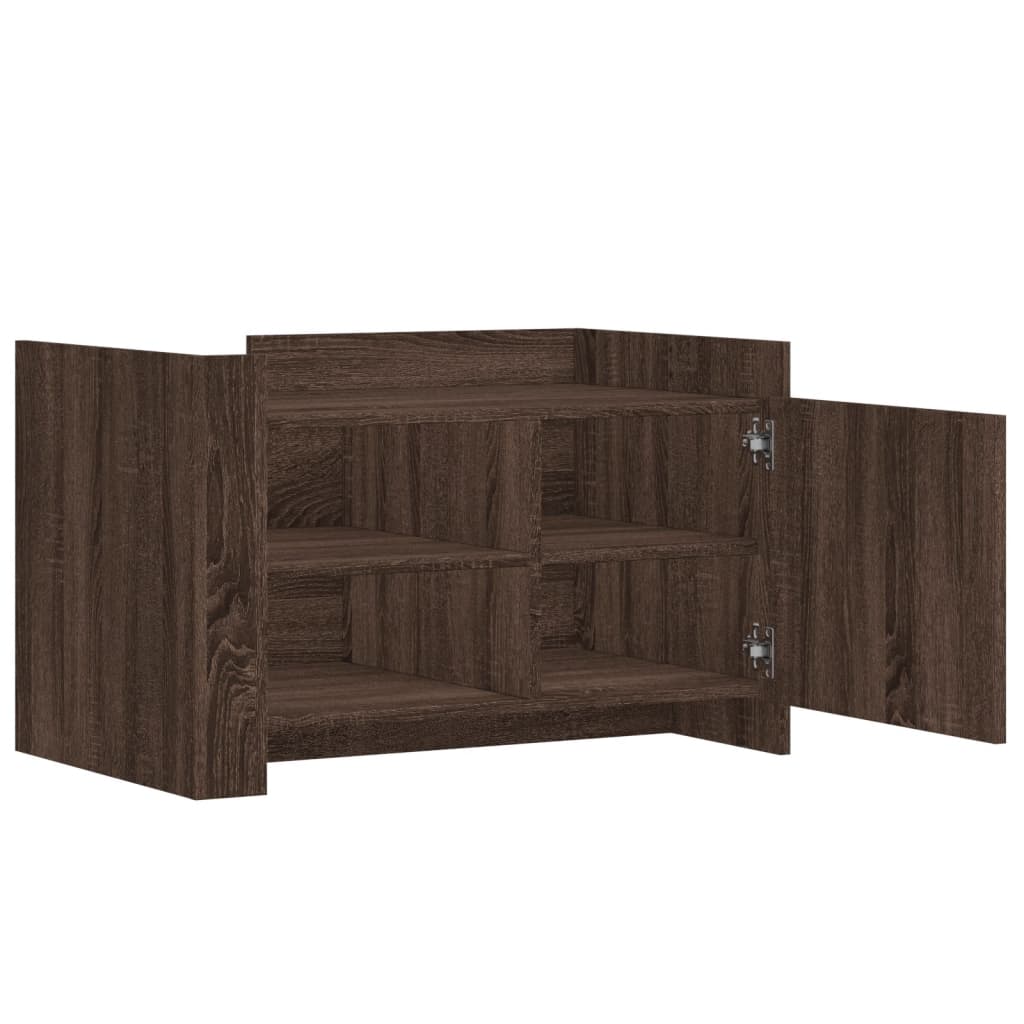 Salontafel 80x50x50 cm bewerkt hout bruin eikenkleur is nu te koop bij PeponiXL, paradijselijk wonen!