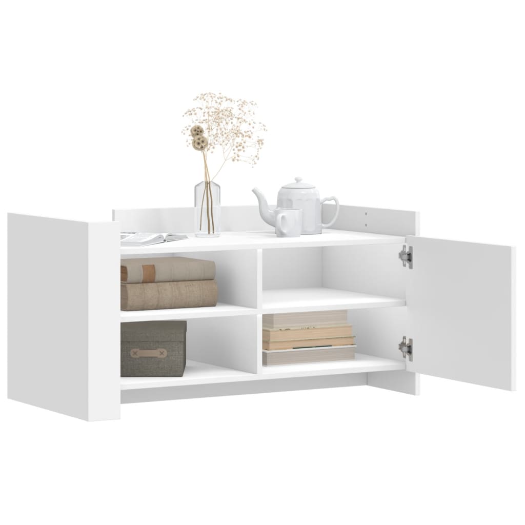 Salontafel 100x50x50 cm bewerkt hout wit is nu te koop bij PeponiXL, paradijselijk wonen!