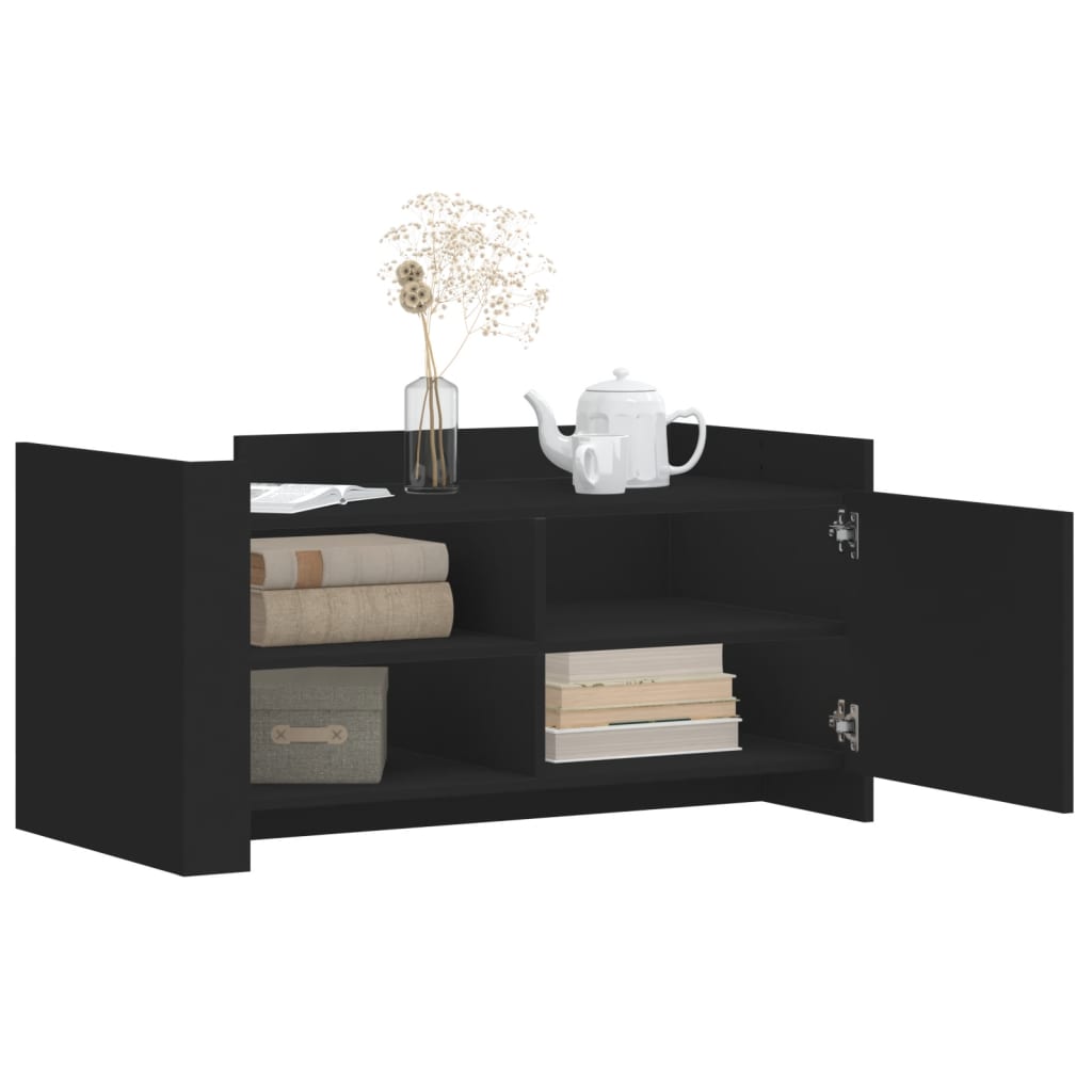 Salontafel 100x50x50 cm bewerkt hout zwart is nu te koop bij PeponiXL, paradijselijk wonen!