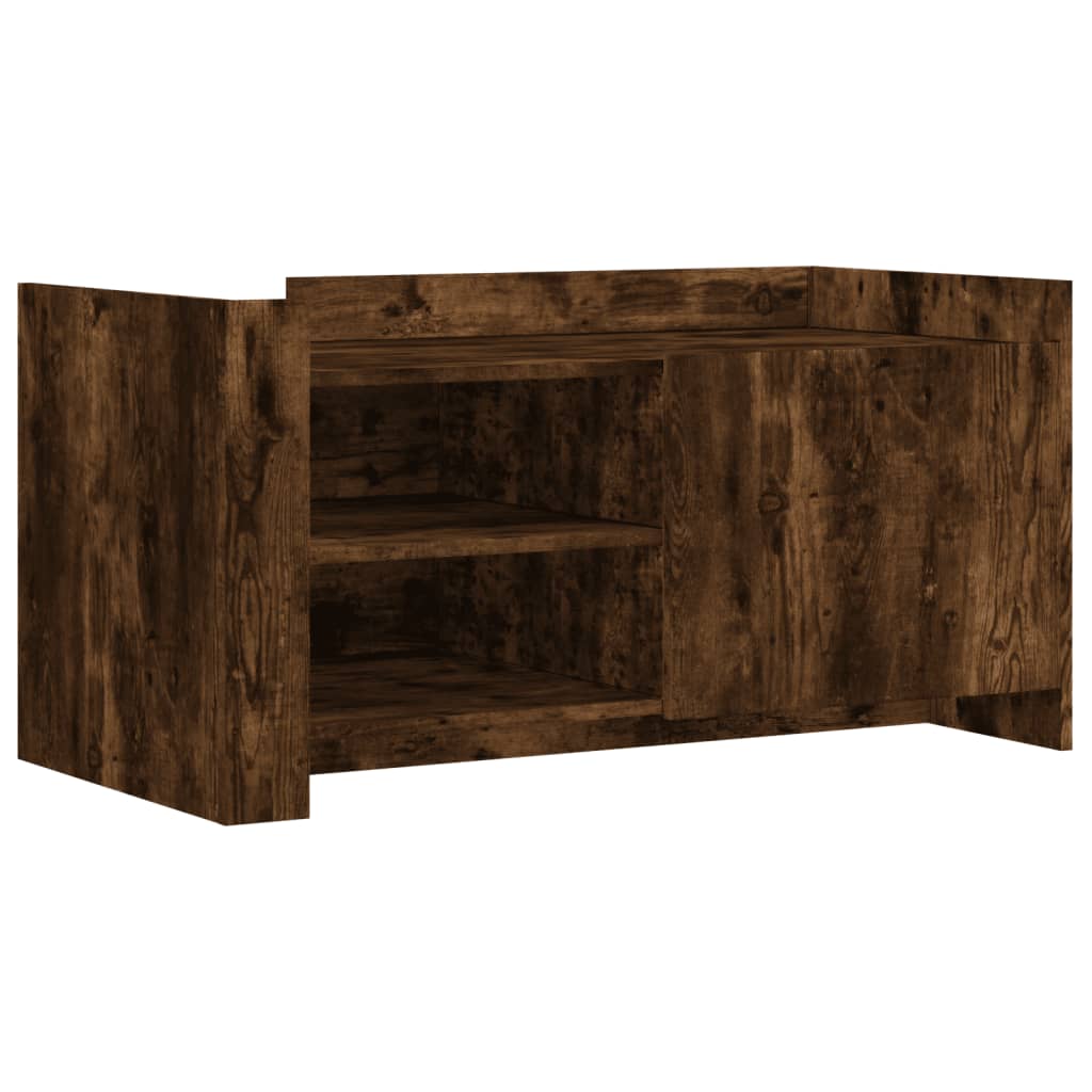 Salontafel 100x50x50 cm bewerkt hout gerookt eikenkleurig is nu te koop bij PeponiXL, paradijselijk wonen!