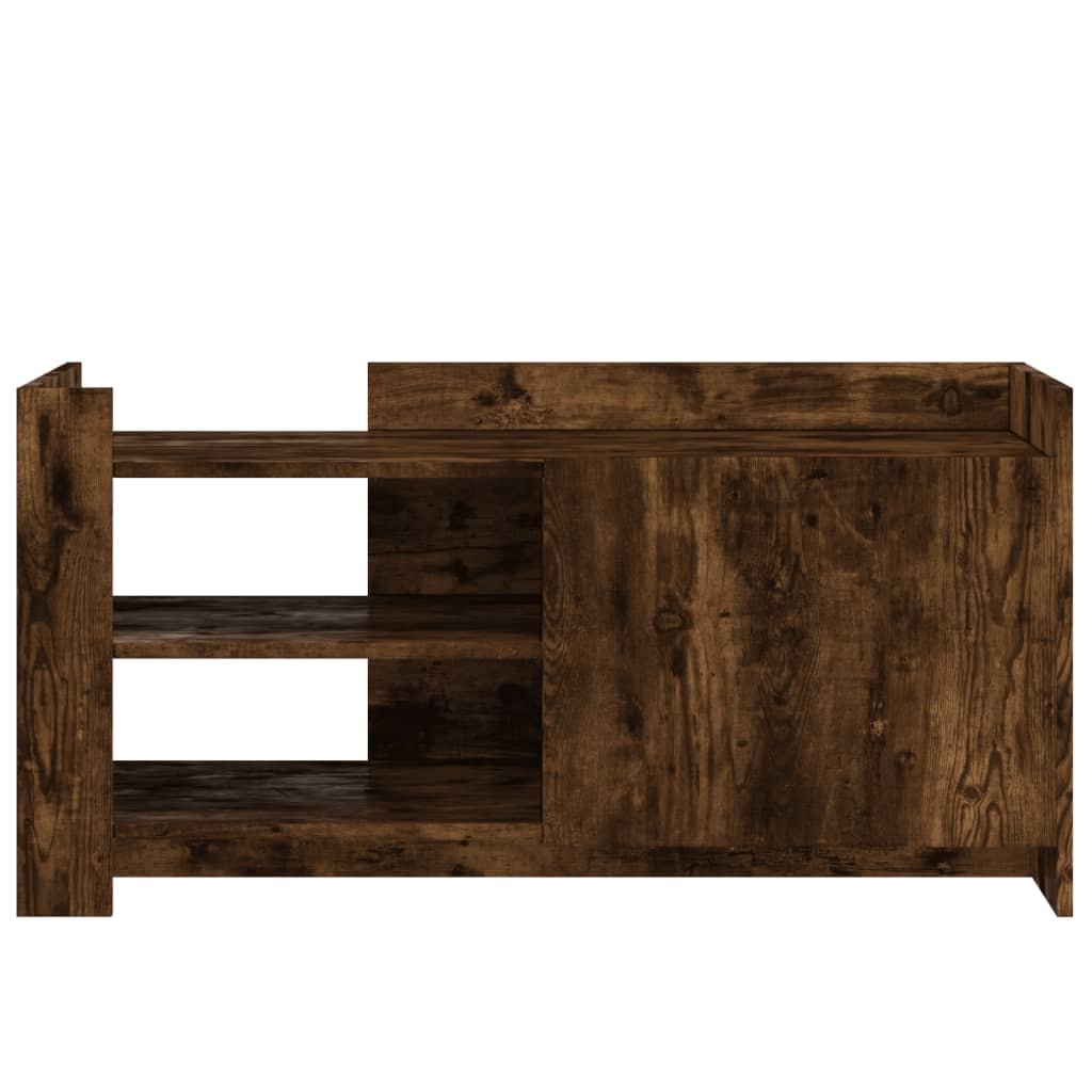Salontafel 100x50x50 cm bewerkt hout gerookt eikenkleurig is nu te koop bij PeponiXL, paradijselijk wonen!
