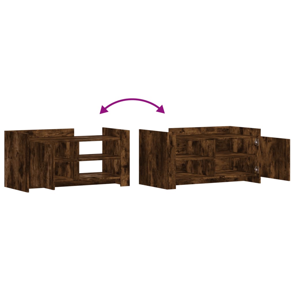 Salontafel 100x50x50 cm bewerkt hout gerookt eikenkleurig is nu te koop bij PeponiXL, paradijselijk wonen!