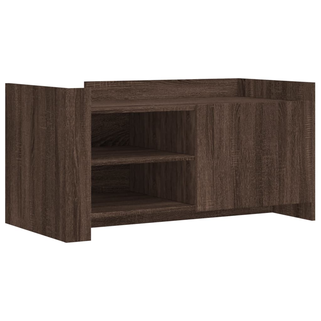 Salontafel 100x50x50 cm bewerkt hout bruin eikenkleurig is nu te koop bij PeponiXL, paradijselijk wonen!