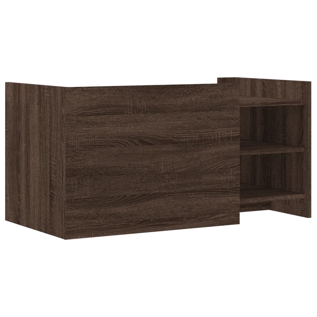 Salontafel 100x50x50 cm bewerkt hout bruin eikenkleurig is nu te koop bij PeponiXL, paradijselijk wonen!