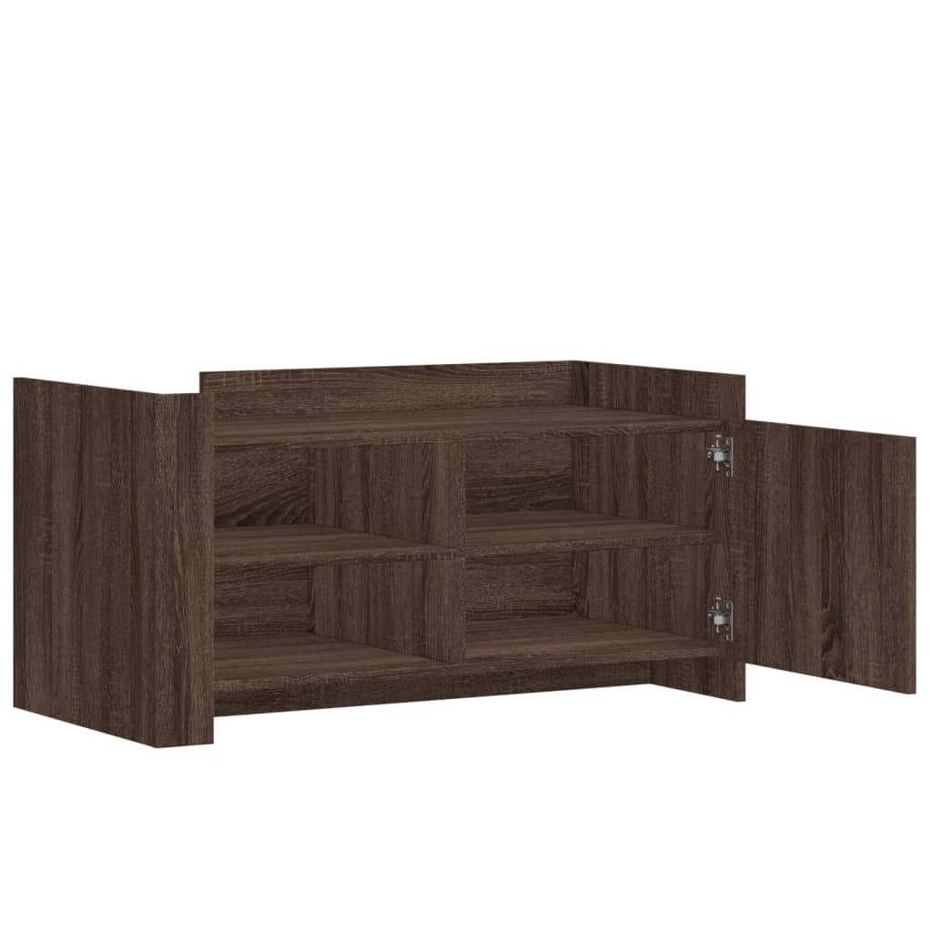 Salontafel 100x50x50 cm bewerkt hout bruin eikenkleurig is nu te koop bij PeponiXL, paradijselijk wonen!