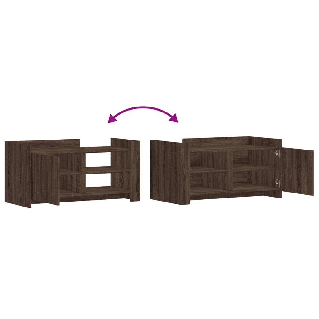 Salontafel 100x50x50 cm bewerkt hout bruin eikenkleurig is nu te koop bij PeponiXL, paradijselijk wonen!