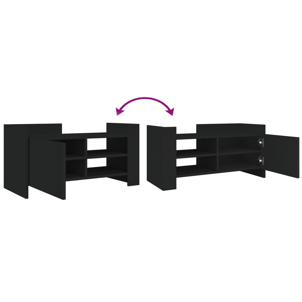 Tv-meubel 80x35x40 cm bewerkt hout zwart is nu te koop bij PeponiXL, paradijselijk wonen!