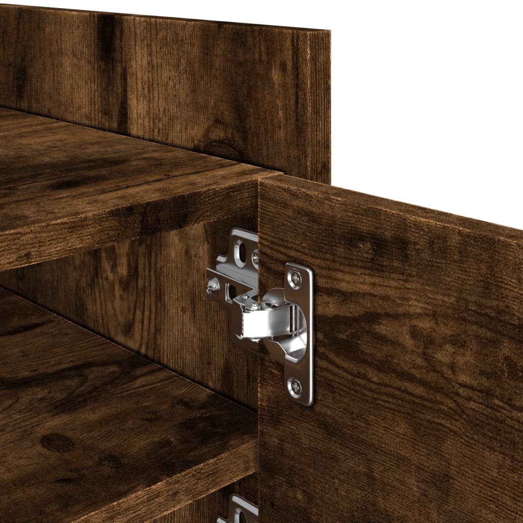 Tv-meubel 80x35x40 cm bewerkt hout gerookt eikenkleurig is nu te koop bij PeponiXL, paradijselijk wonen!