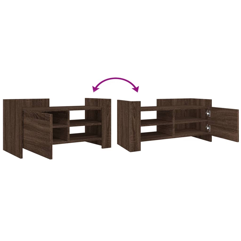 Tv-meubel 80x35x40 cm bewerkt hout bruin eikenkleurig is nu te koop bij PeponiXL, paradijselijk wonen!