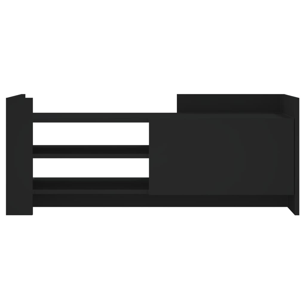 Tv-meubel 100x35x40 cm bewerkt hout zwart is nu te koop bij PeponiXL, paradijselijk wonen!