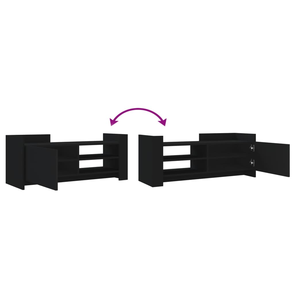 Tv-meubel 100x35x40 cm bewerkt hout zwart is nu te koop bij PeponiXL, paradijselijk wonen!