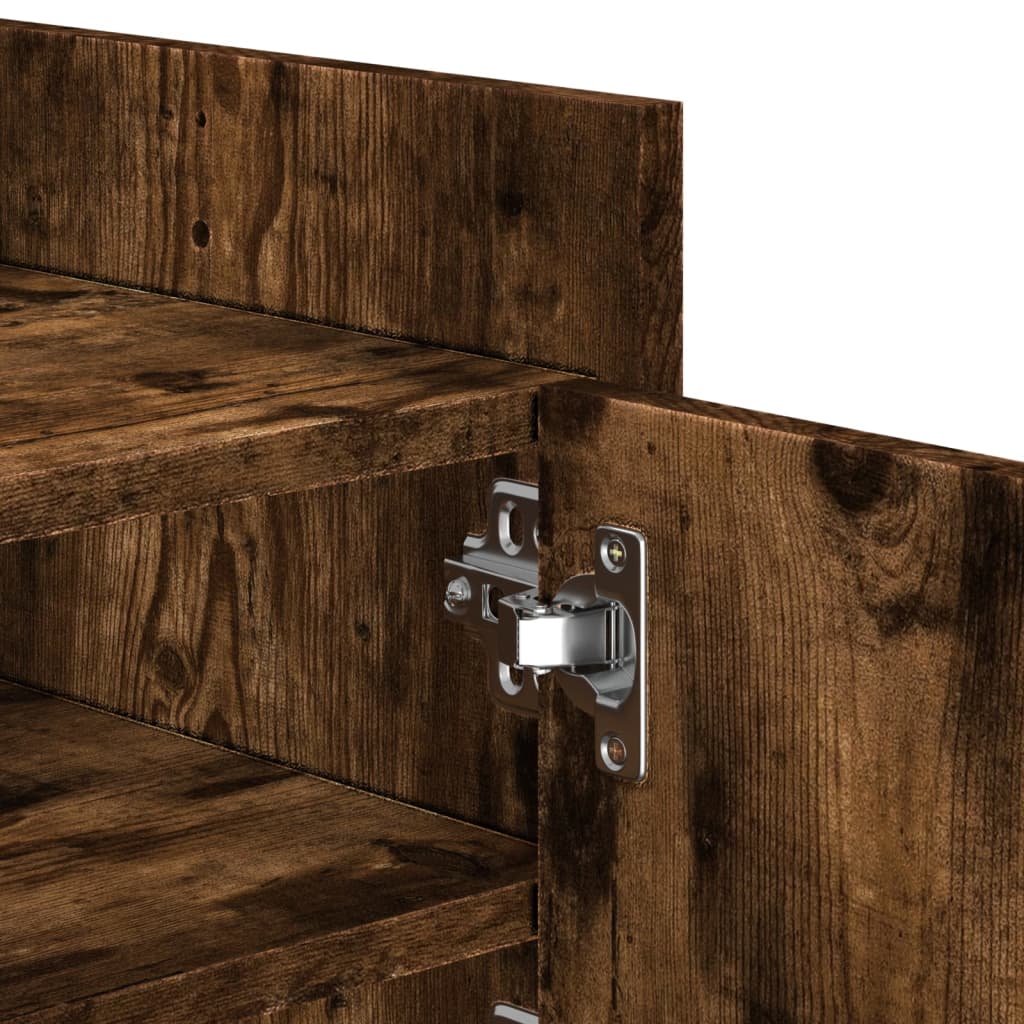 Tv-meubel 100x35x40 cm bewerkt hout gerookt eikenkleurig is nu te koop bij PeponiXL, paradijselijk wonen!