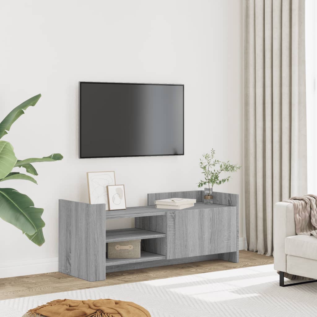 Tv-meubel 100x35x40 cm bewerkt hout grijs sonoma eikenkleurig is nu te koop bij PeponiXL, paradijselijk wonen!