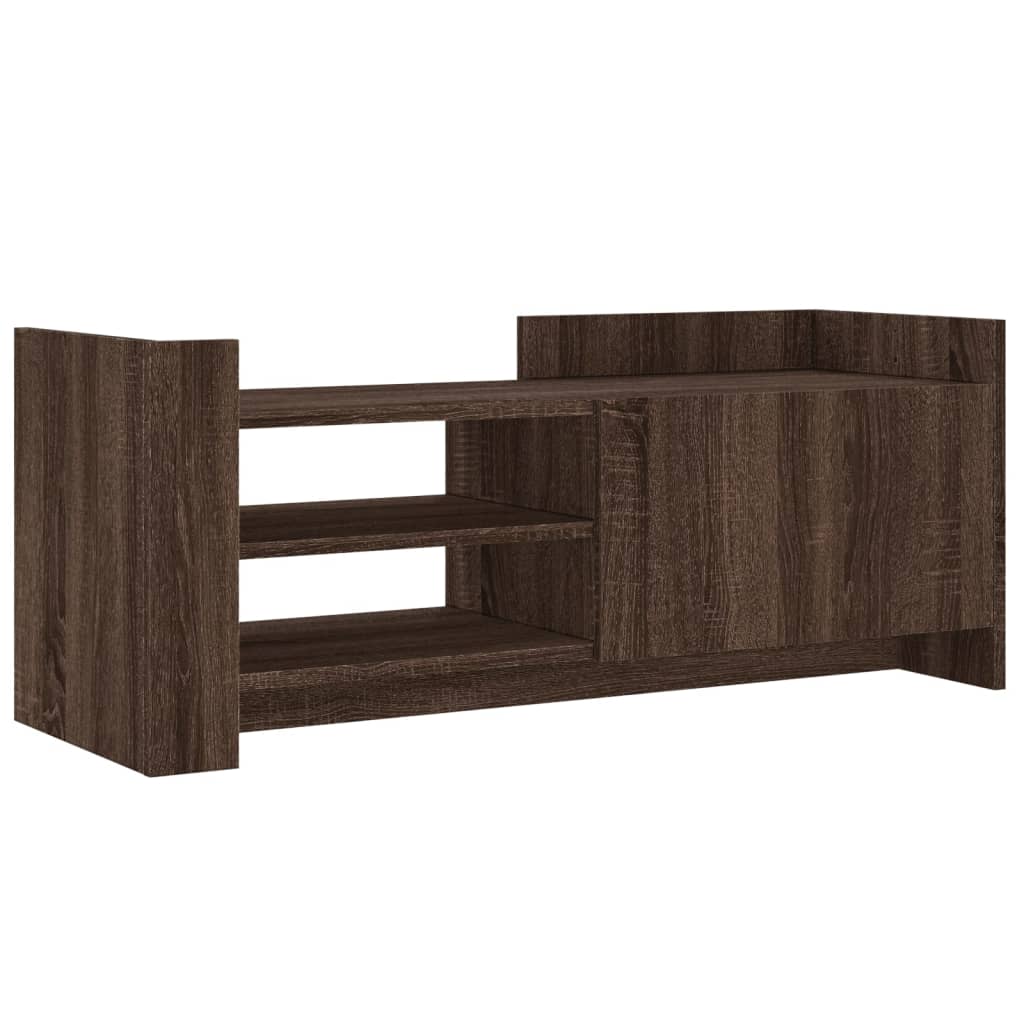 Tv-meubel 100x35x40 cm bewerkt hout bruin eikenkleur is nu te koop bij PeponiXL, paradijselijk wonen!