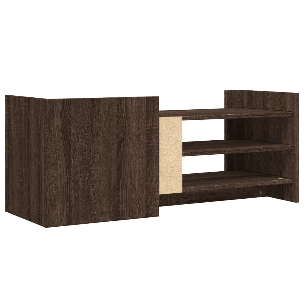 Tv-meubel 100x35x40 cm bewerkt hout bruin eikenkleur is nu te koop bij PeponiXL, paradijselijk wonen!