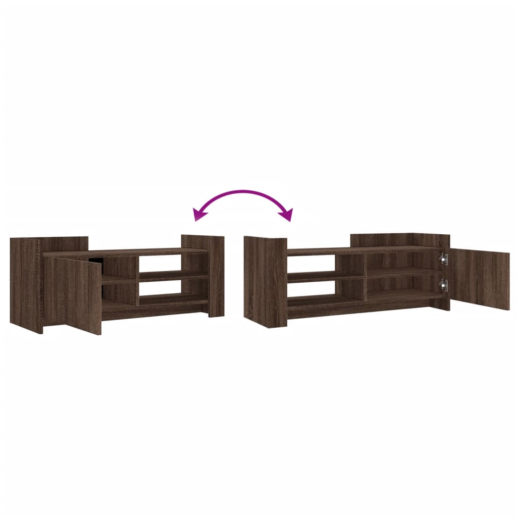 Tv-meubel 100x35x40 cm bewerkt hout bruin eikenkleur is nu te koop bij PeponiXL, paradijselijk wonen!