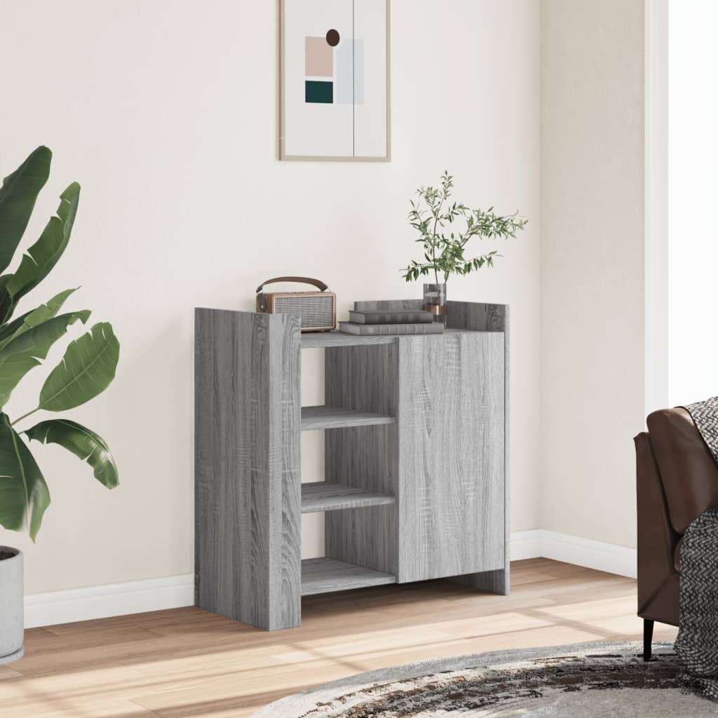 Dressoir 73,5x35x75 cm bewerkt hout grijs sonoma eikenkleurig is nu te koop bij PeponiXL, paradijselijk wonen!