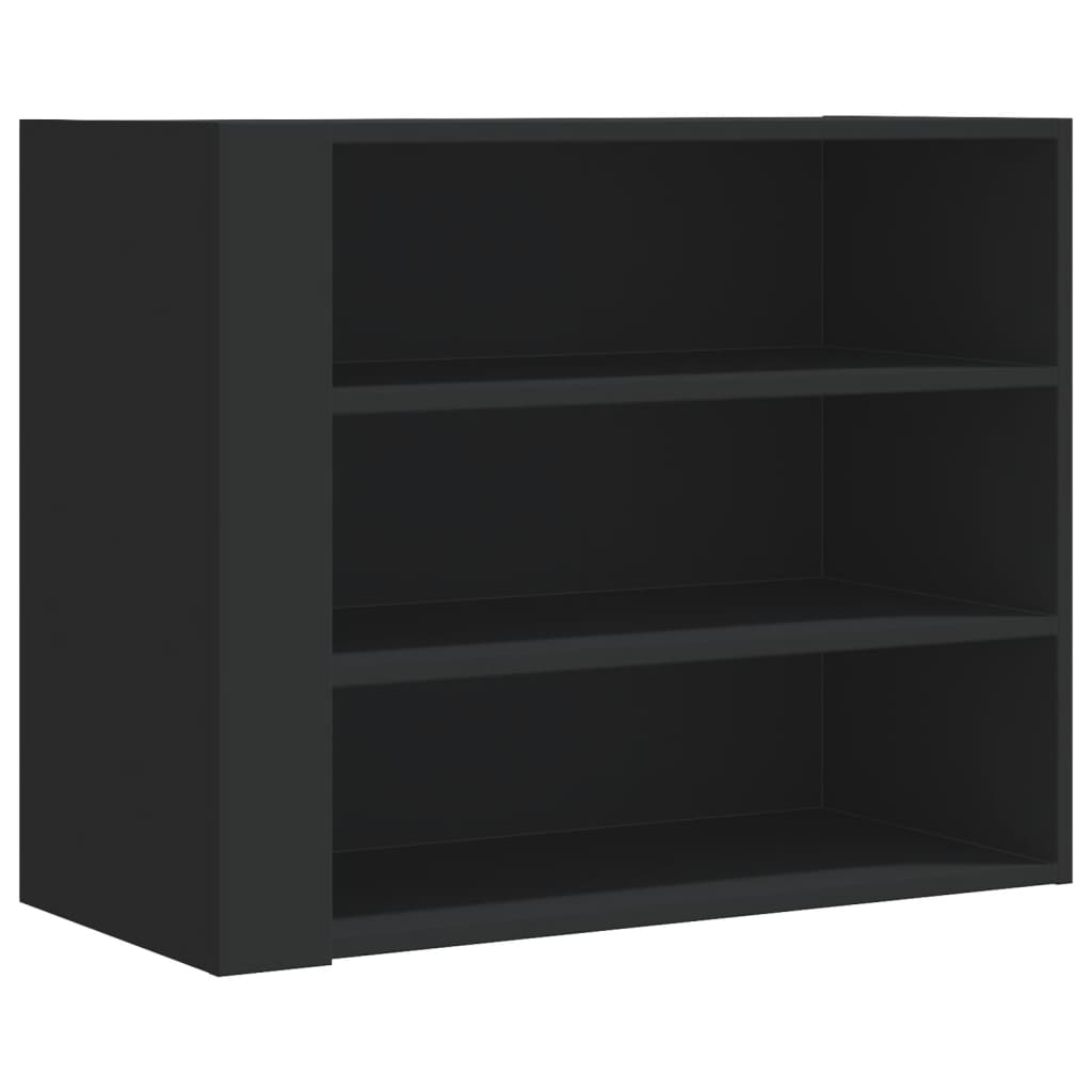 Wandkast 75x35x60 cm bewerkt hout zwart is nu te koop bij PeponiXL, paradijselijk wonen!